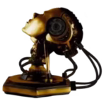 PROJECT AD-01 Sculpture Model Bright Aurum X DG-1P1 - Golden robotic LED android art by freaky-Deek