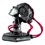 Project AD-01 handmade android LED art sculpture Joule with red LED light - handmade by artist freaky-Deek